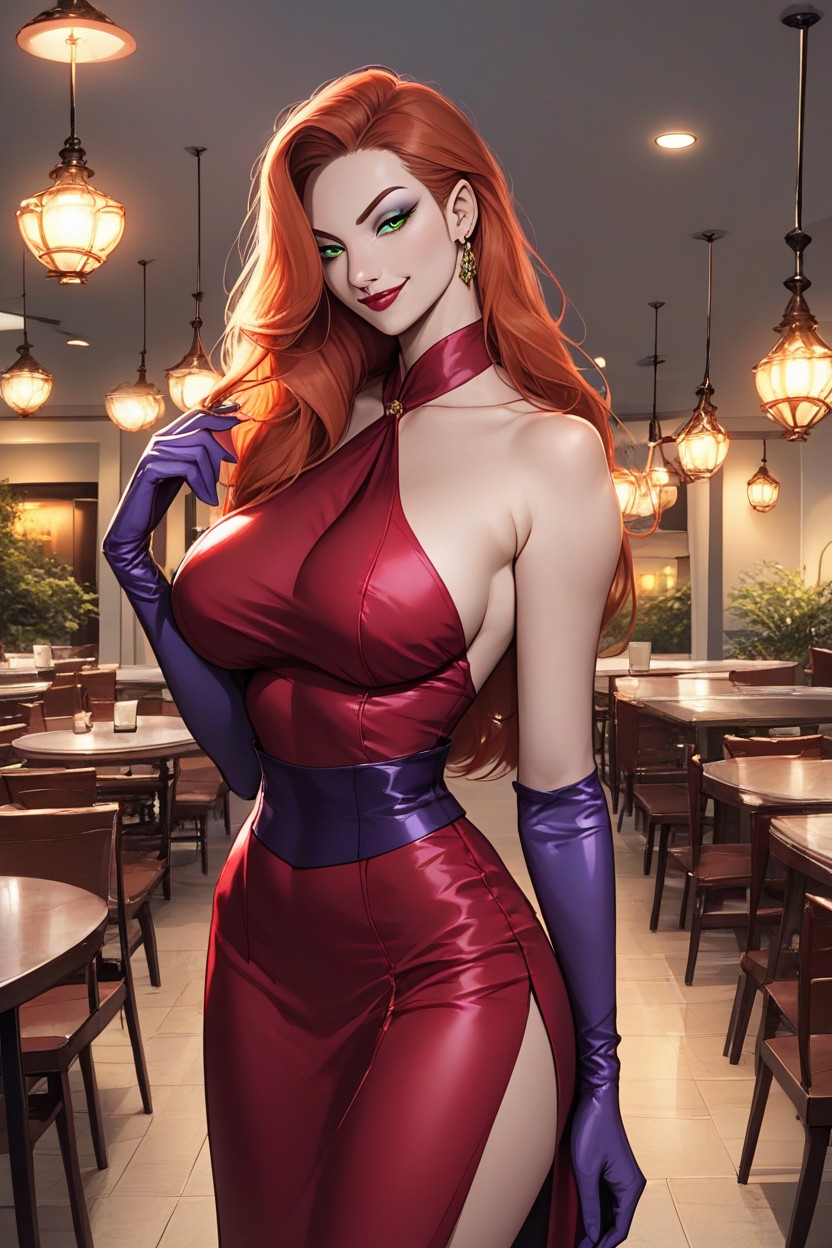 Big Boobs, Detailed Face, Ginger Hair Hentai AI Porn