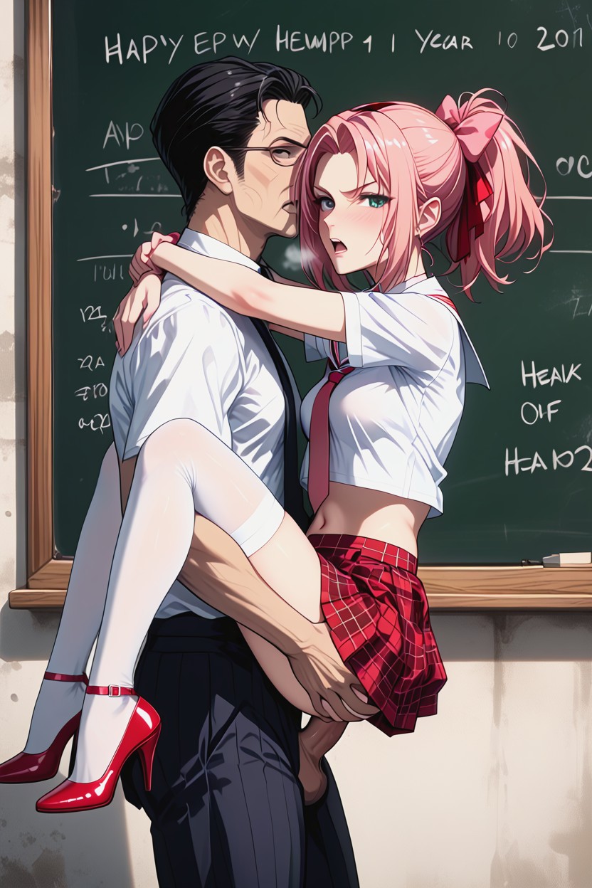 Navel Exposed, Angry, Beautiful Faces Hentai AI Porn