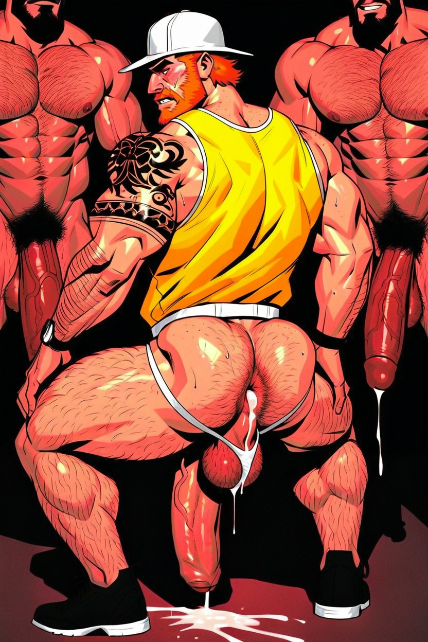 Gingembre, Muscular Construction Worker, 25+ Porno IA Gay