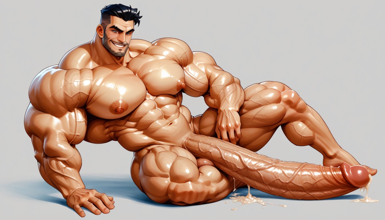 Piel Grasa, Massive Chest, Gigantic Sized Muscles Porno gay IA