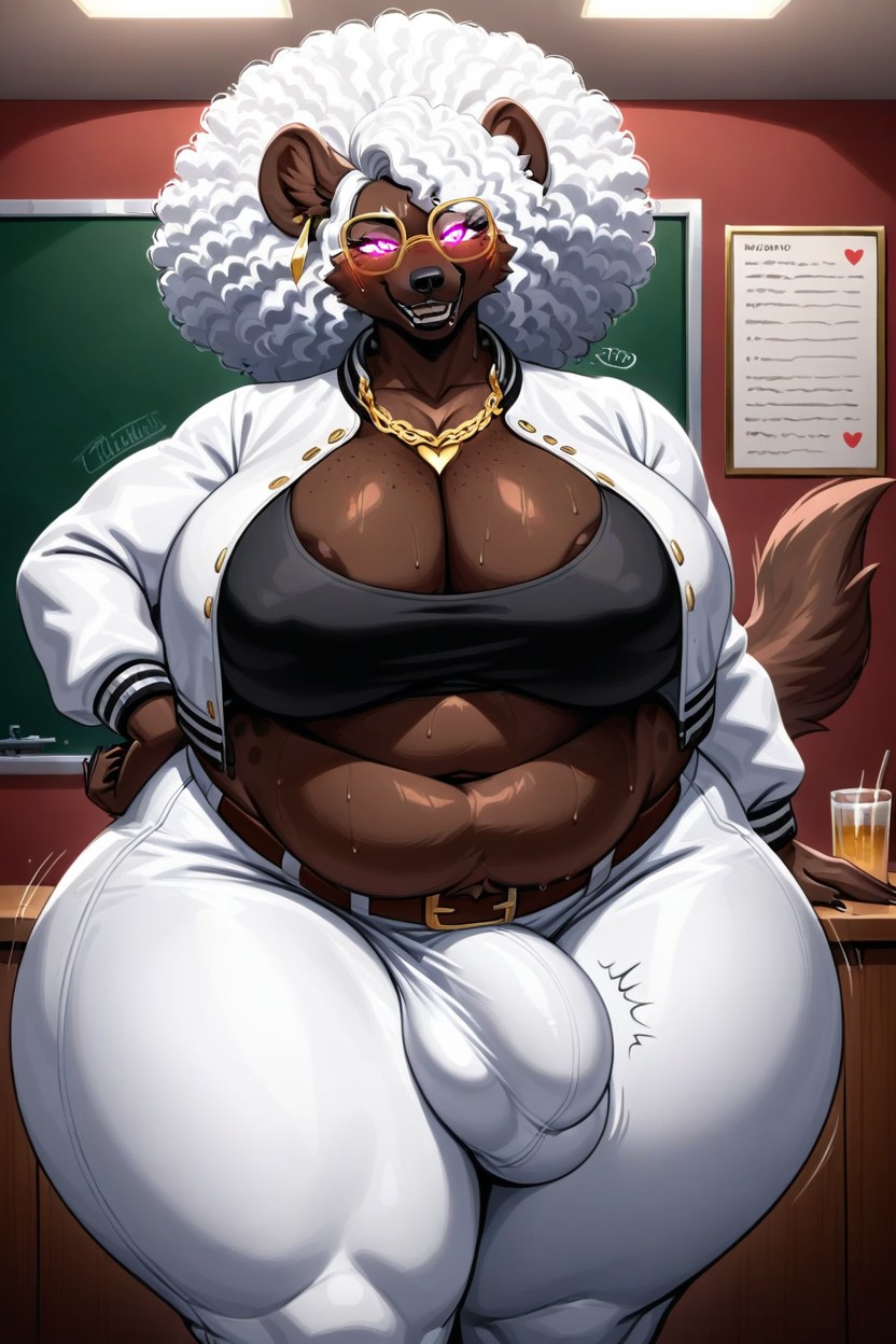 Night, Black Pants, Afro Furry AI Porn
