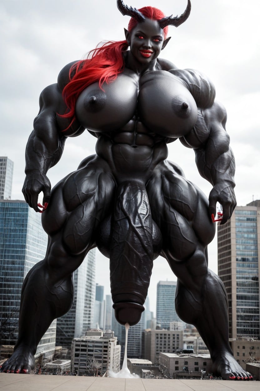 Full Body View, She Venom, Extremely Swollen Veins Shemale AI Porn