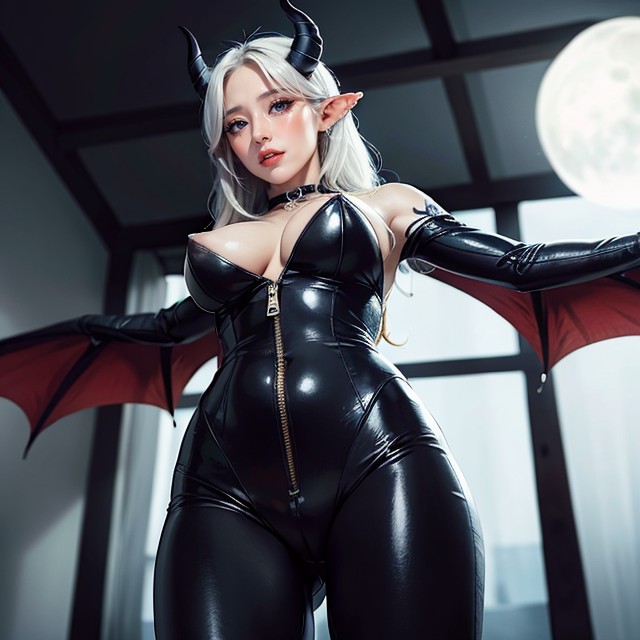 Gothic Makeup, 25+, White Hair AI Porn
