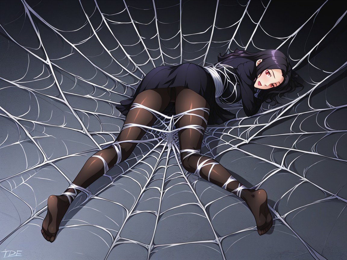 Translucent Spider Webs, Webs Around Wrists, Pulling Against Webs Hentai AI Porn