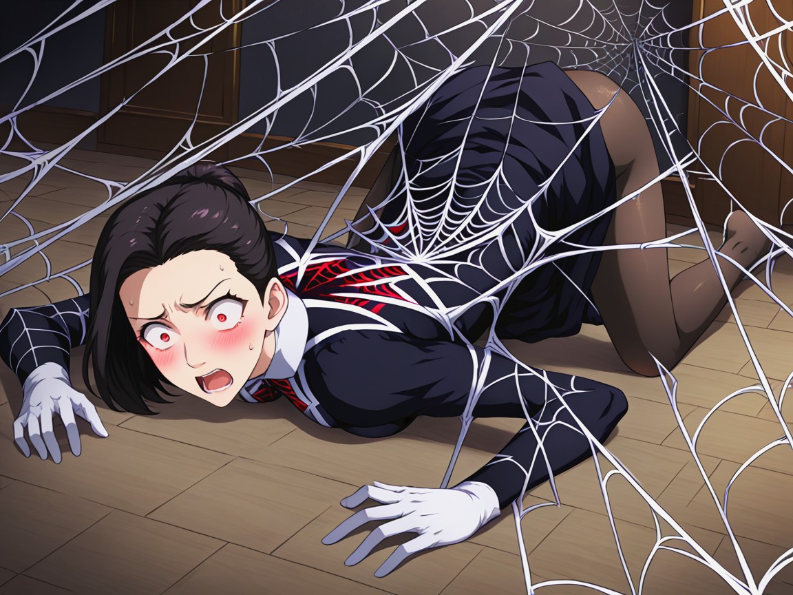Webs Everywhere, Webs Around Thighs, Random Webbing Hentai AI Porn