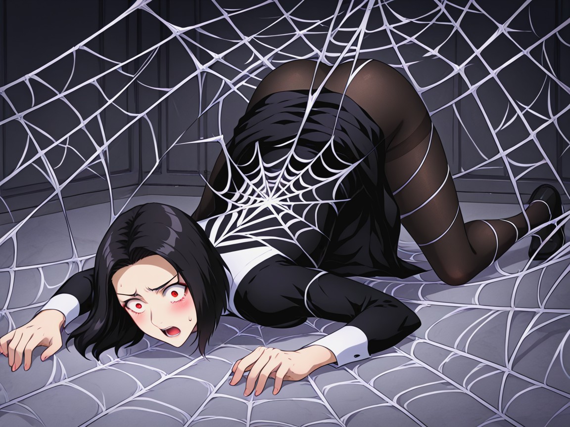 Wrapped With Spider Webs, Webs Covering Background, 18+ Hentai AI Porn