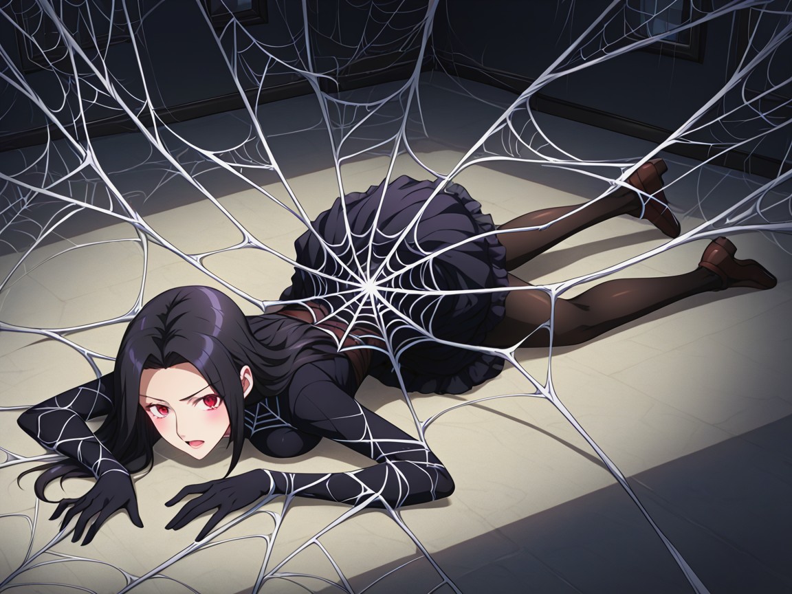 Wrapped With Spider Webs, Struggling, Webs Hentai AI Porn