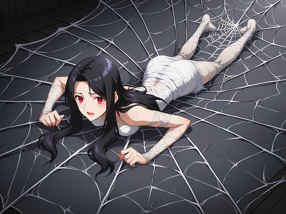Top Down View, Webs, Webs Around Legs Hentai AI Porn