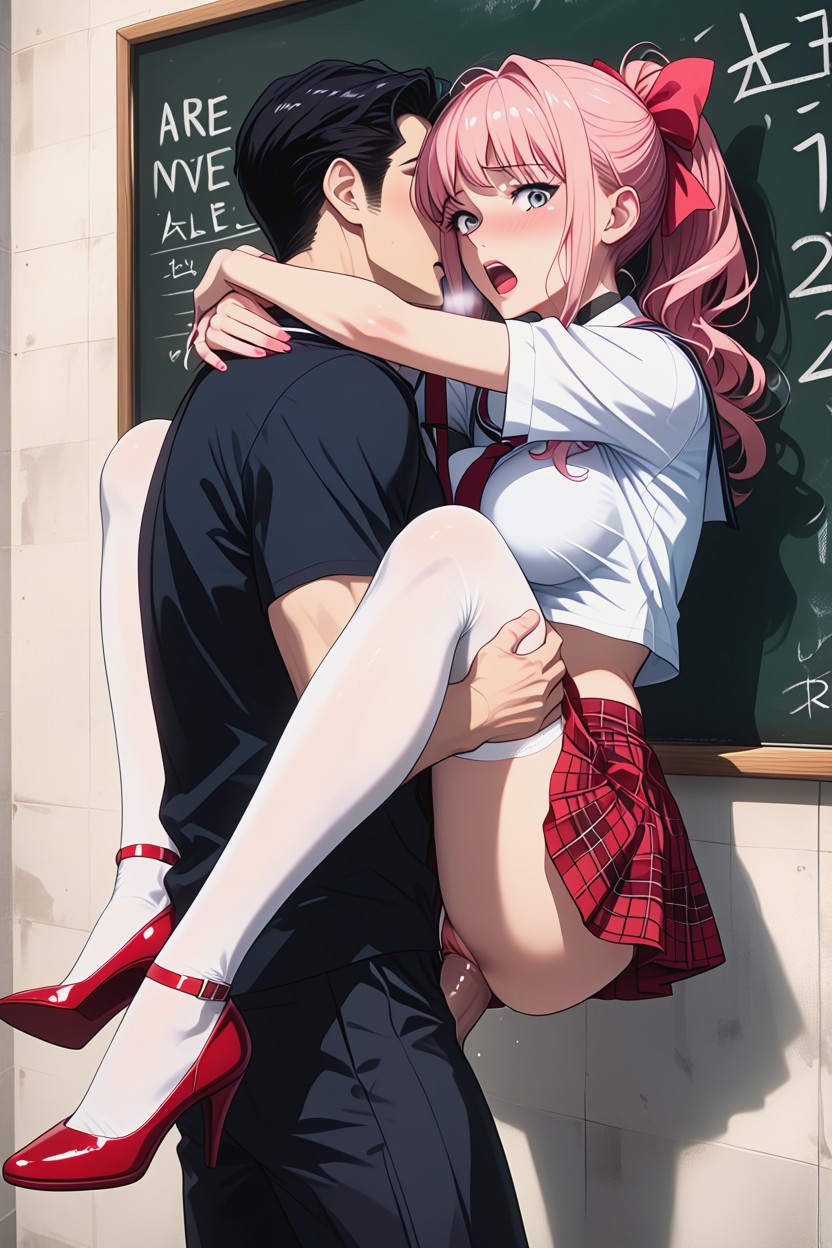Eager Embarrassed Expression, Pink Pantie, Gigantic Hentai AI Porn