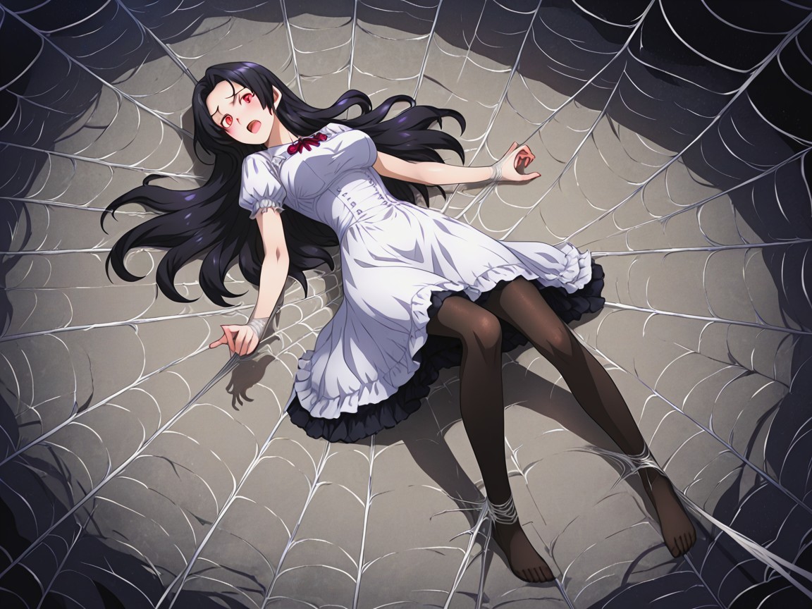 Red Eyes, Pantyhose, Lying Down Hentai AI Porn