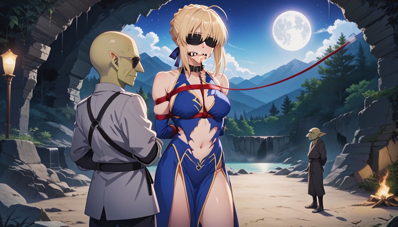 Grey Armor, Arms Behind Back, Taller Female Hentai AI Porn