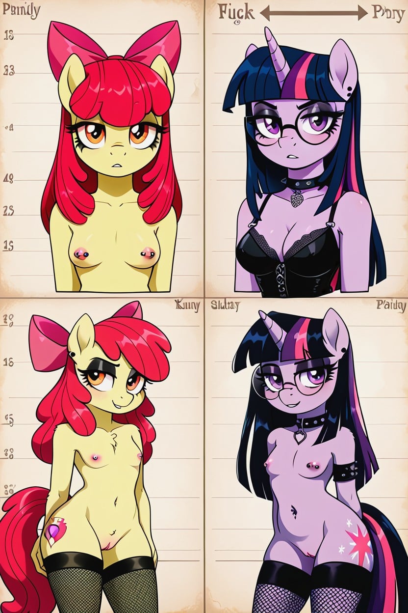 Skinny, Naked Rounded Tits, Round Glasses Furry AI Porn