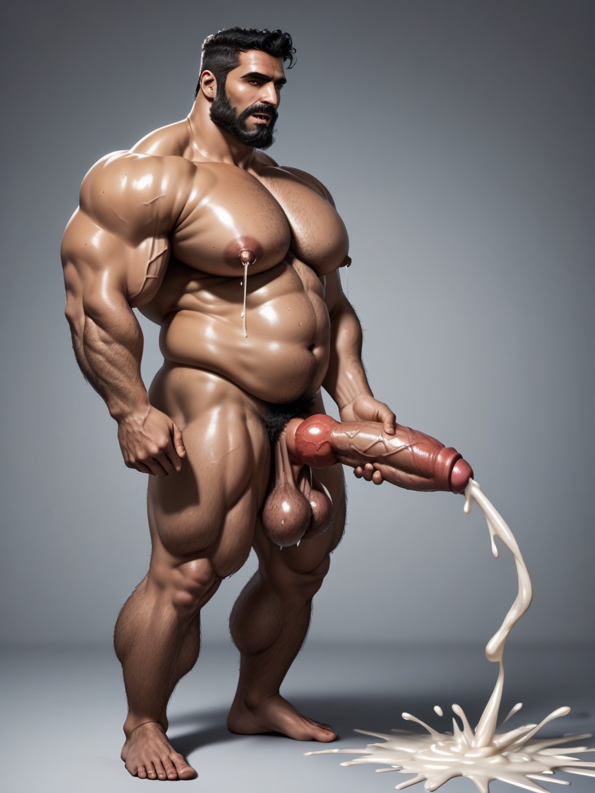 Giant Pecs, Excessive Cum, Massive Muscles Porno IA Gay