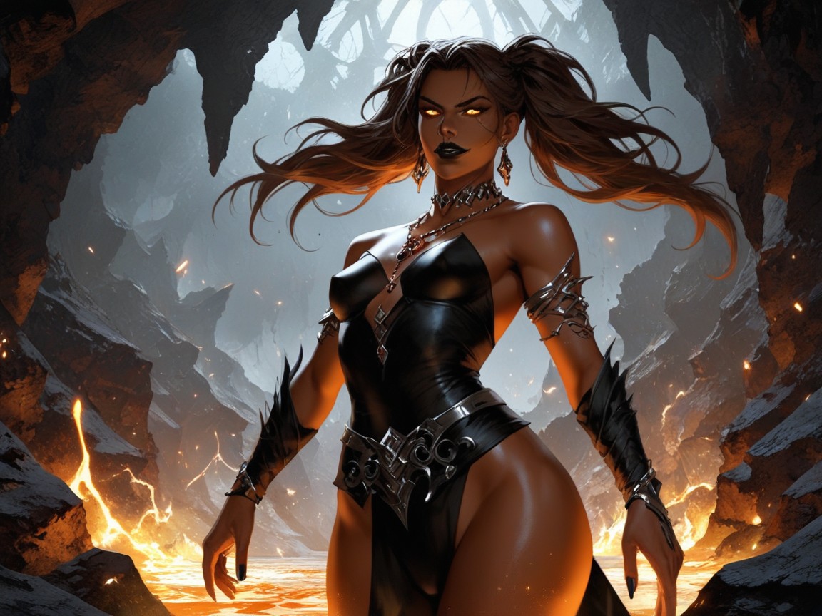 Cracked Obsidian Light Armor, Steamy Breath, Wide Round Hips Porno latina IA