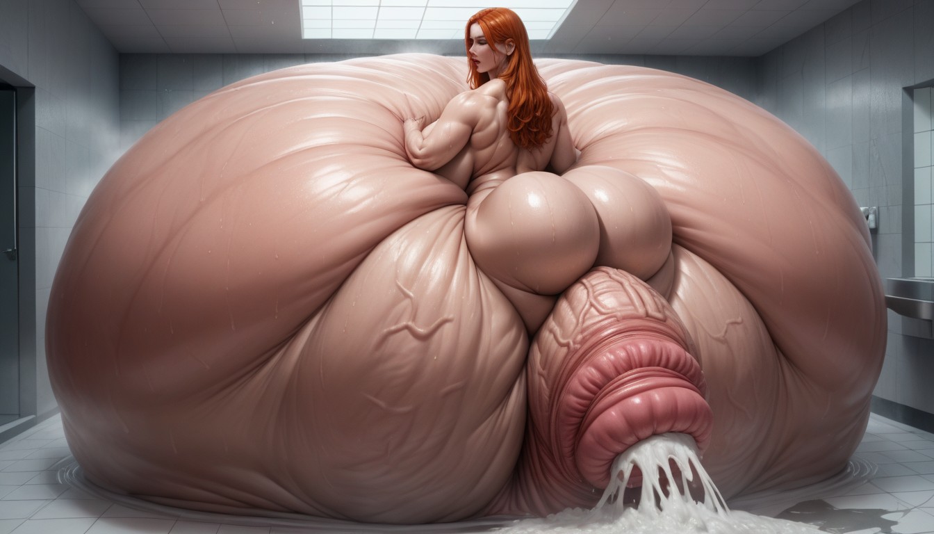 Impossibly Huge Colon, Giant Exaggerated Colon, Lying On Back AI Porn