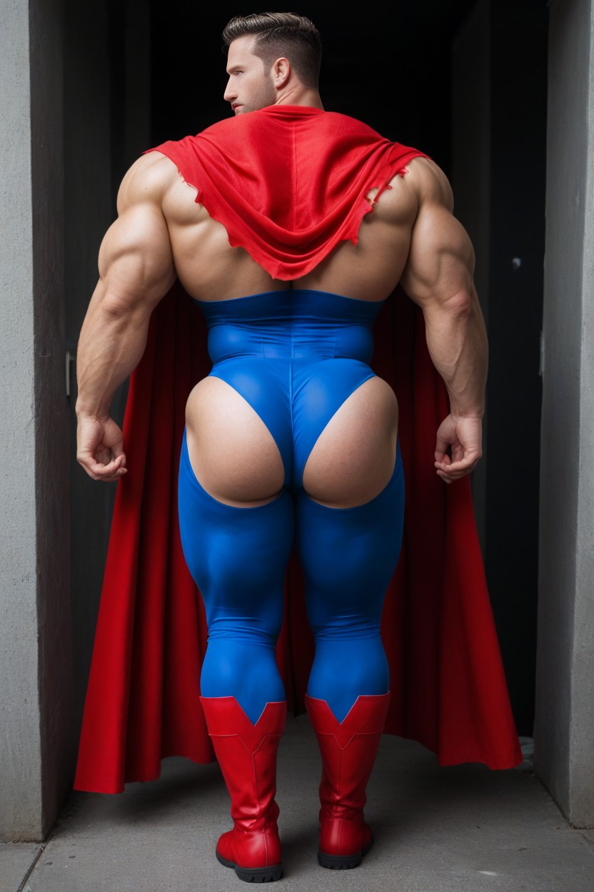 Big Ass, Vista Trasera, With Superman-like Supheero Porno gay IA