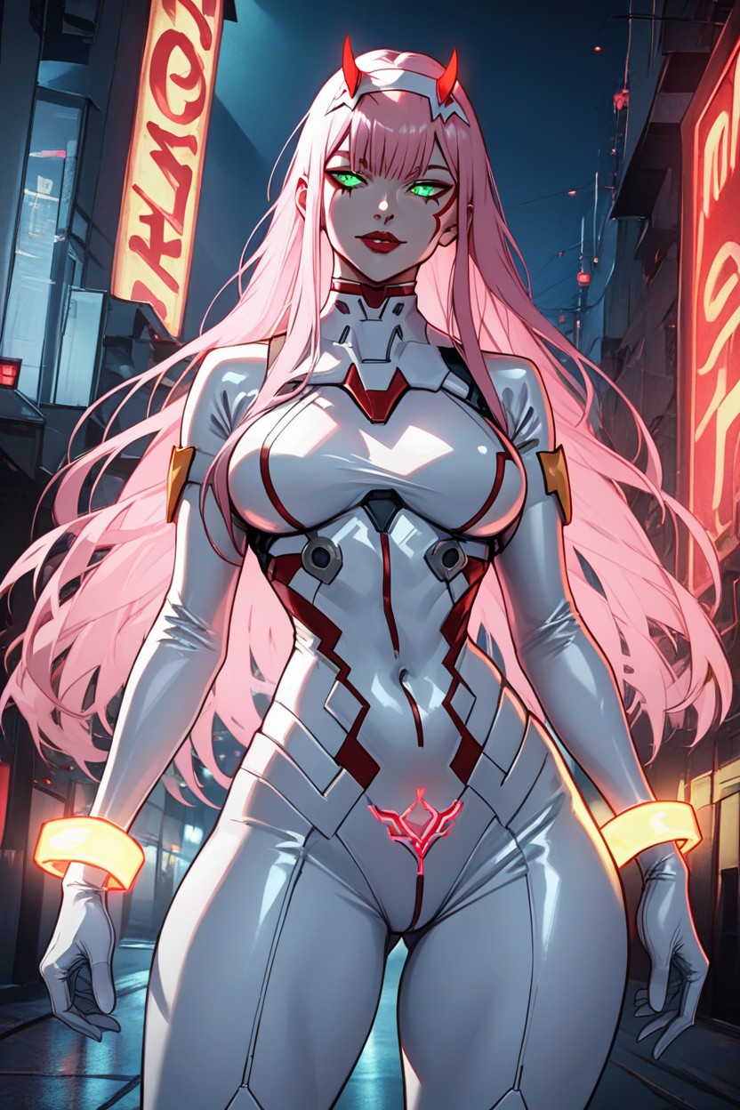 In The Background, Detailed Face, Pink Hair Hentai AI Porn