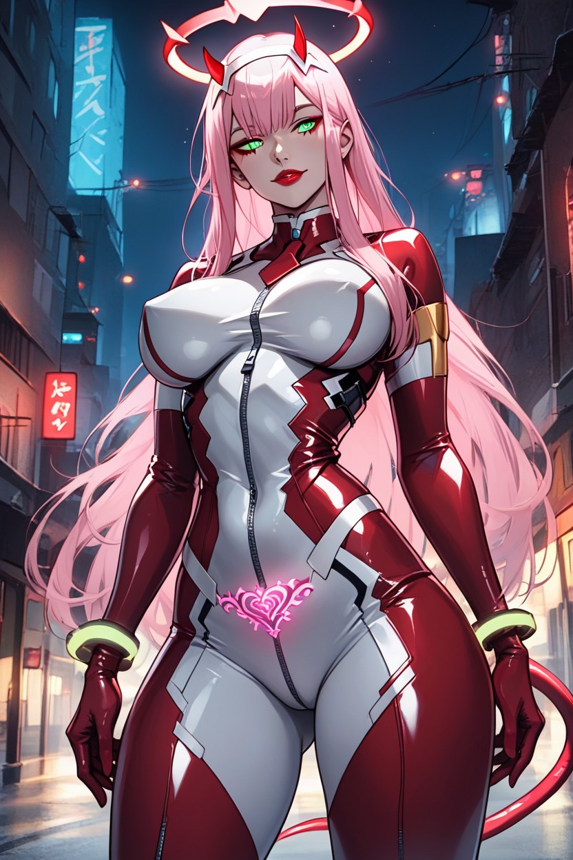 Dark Lighting, Big Butt, Glowing Straps Red On Legs Hentai AI Porn