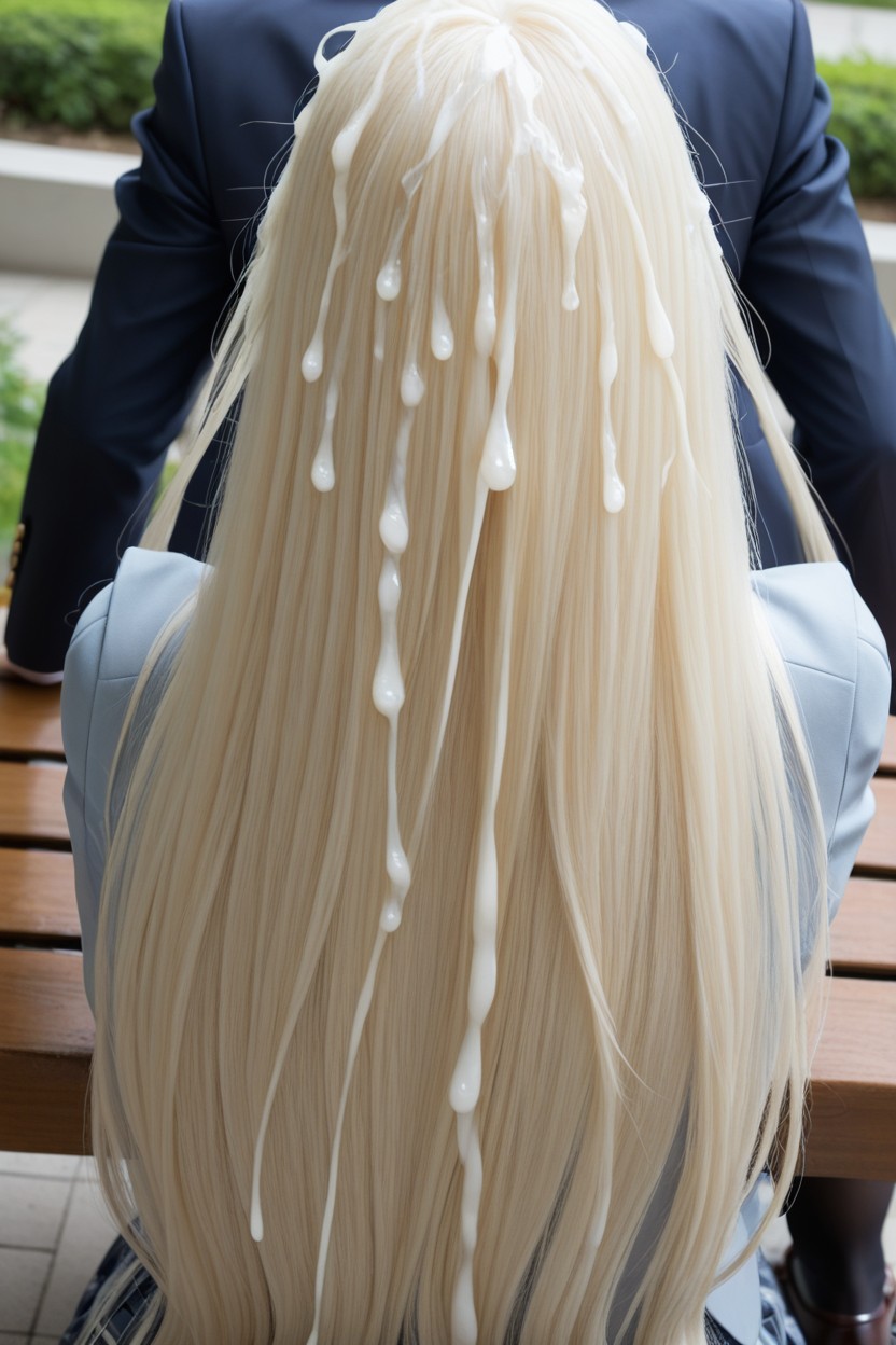 Bag, Super Long Hair, Very Long Hair Asiatischer KI Porno