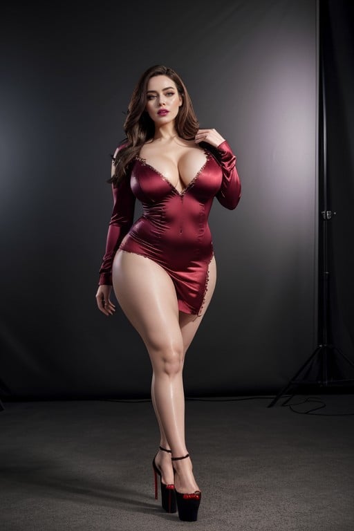 Thigh Gap, High Heel Knee Platform, Stance AI Porn