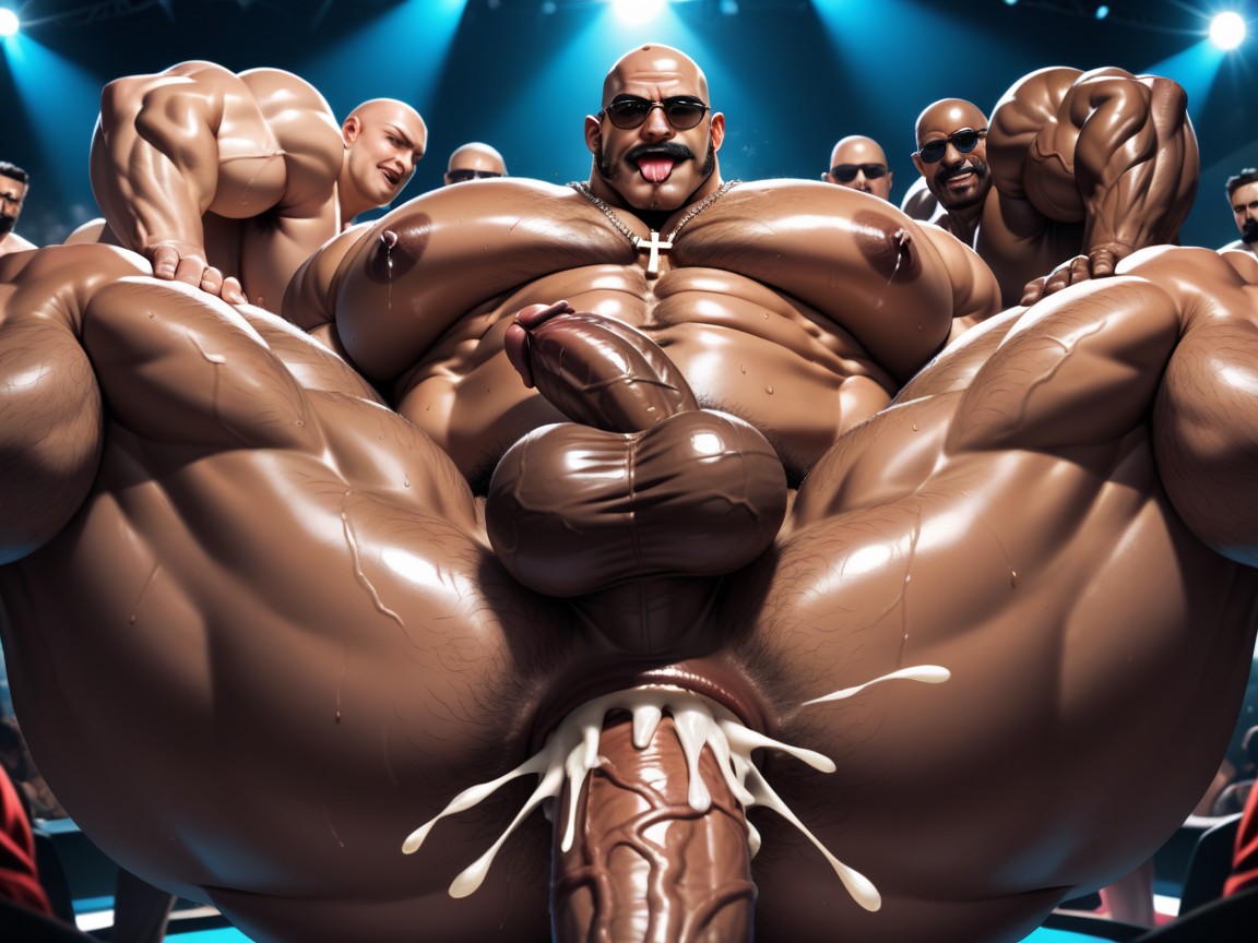 Manbald, Erect Penis, Hands Spreading Ass Very Far Apart AI Gay Porn