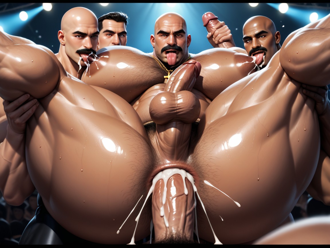Massive Muscles, Tongue Out, Saisir Les Seins Porno IA Gay