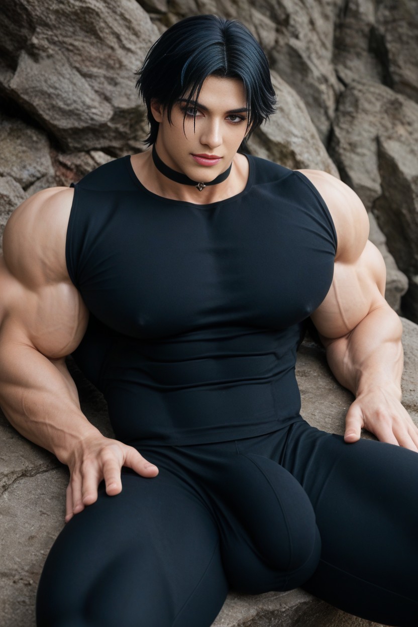 Extremely Beautiful Face, Pale Skin, Hyper Muscles AI Porn