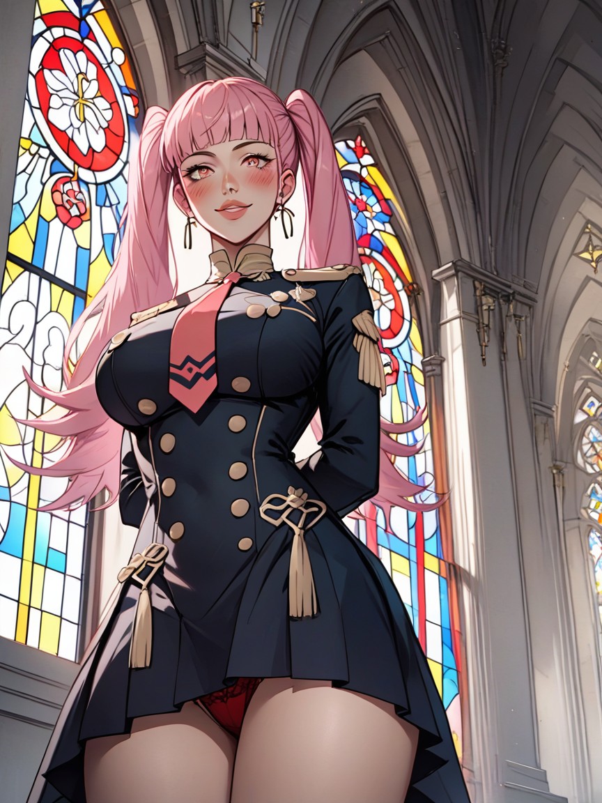 Leaning Forward, Arms Behind Back, Bend Down Hentai AI Porn