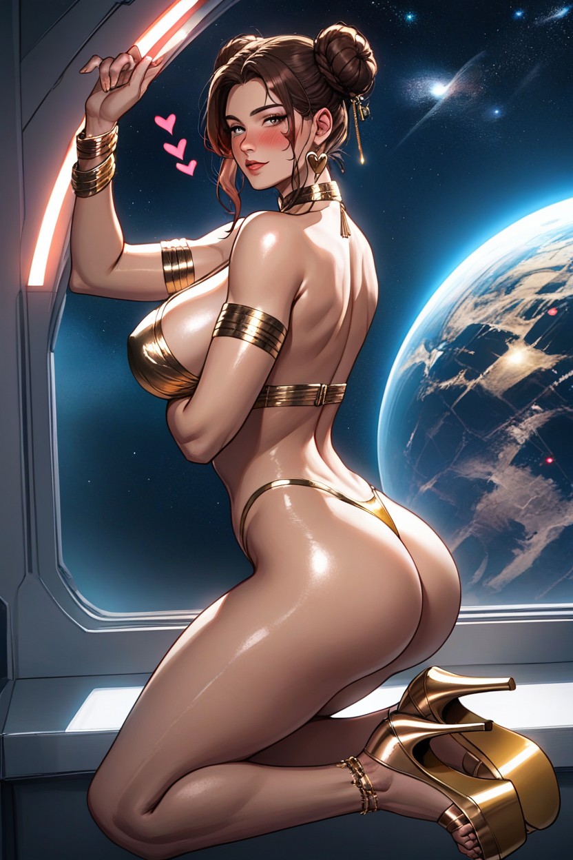 Looking Back At Viewer, Glistening, Spaceship AI Porn