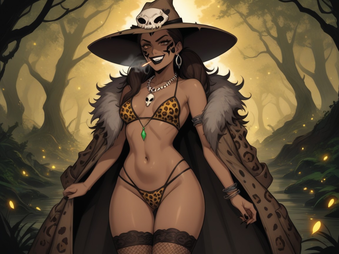 Hips Wider Than Shoulders, Vibrant Saturated Colors, Dark Skin Brown ラティーナAIエロ