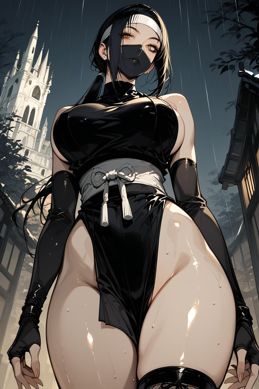Front View, Top View, Ninja Headband Hentai AI Porn
