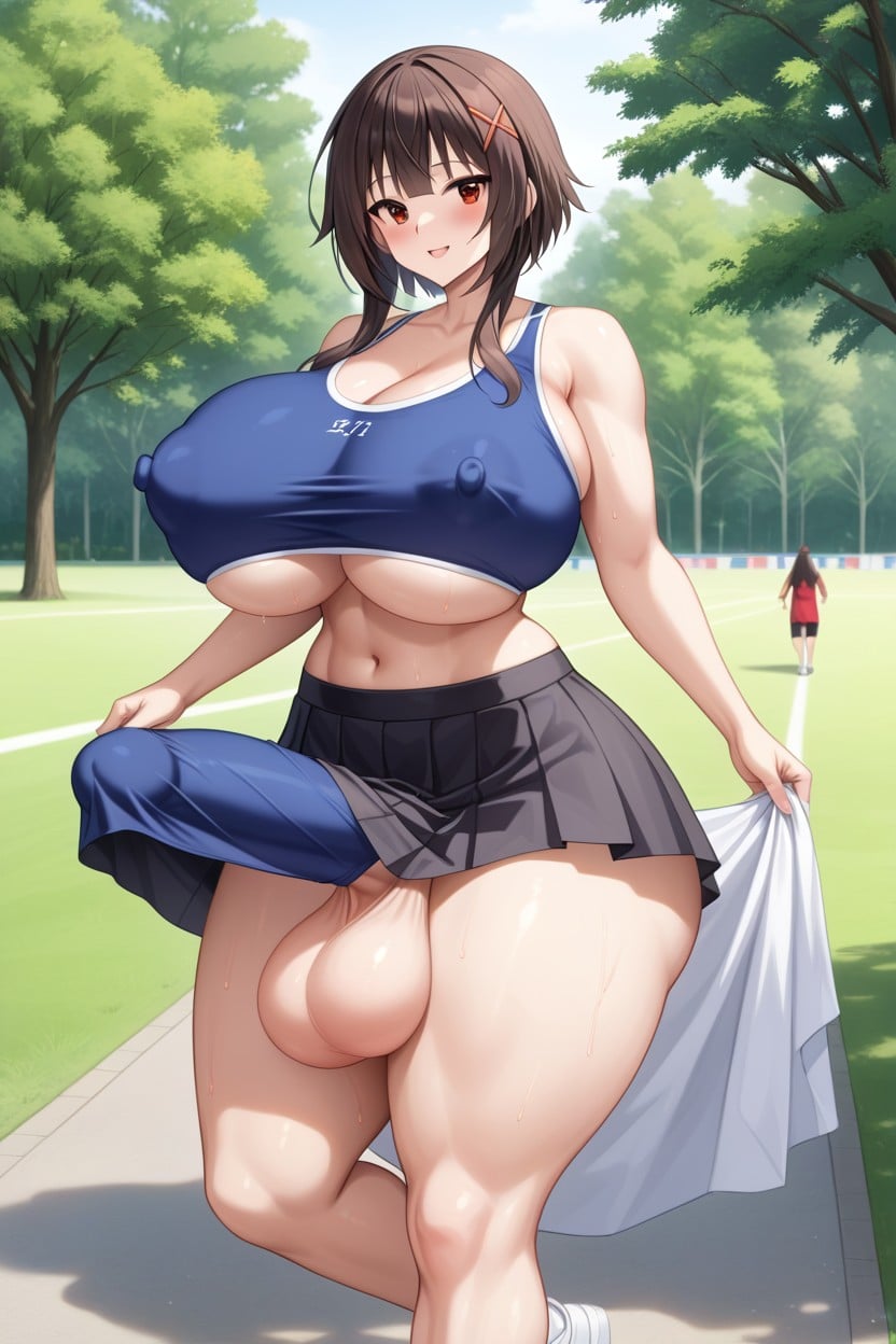 Running, Park, Detailed Face AI Porn