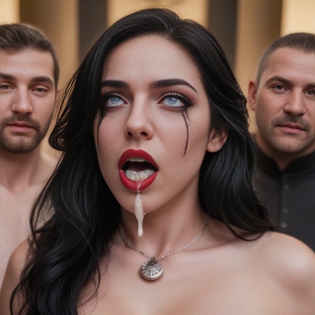 Puffy Erect Nipples, Long Thick Furry Pubic Hair, Many People Around AI Porn