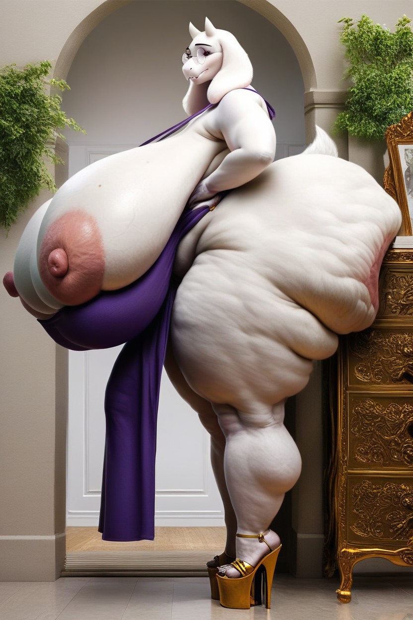 Holes Dripping Wet, Giant Ass, Toriel Undertale Furry AI Porn