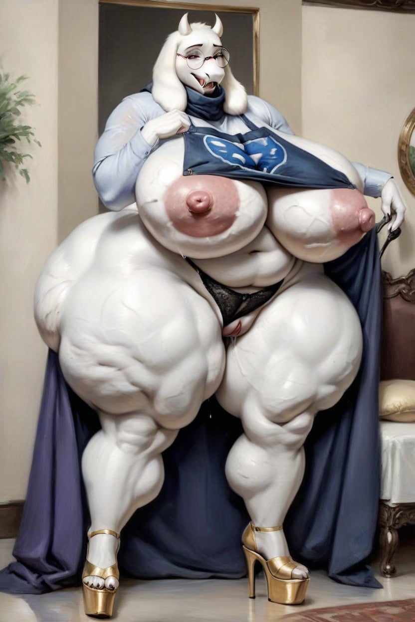 Huge Breasts, Thick Thighs, Saggy Breasts Furry AI Porn