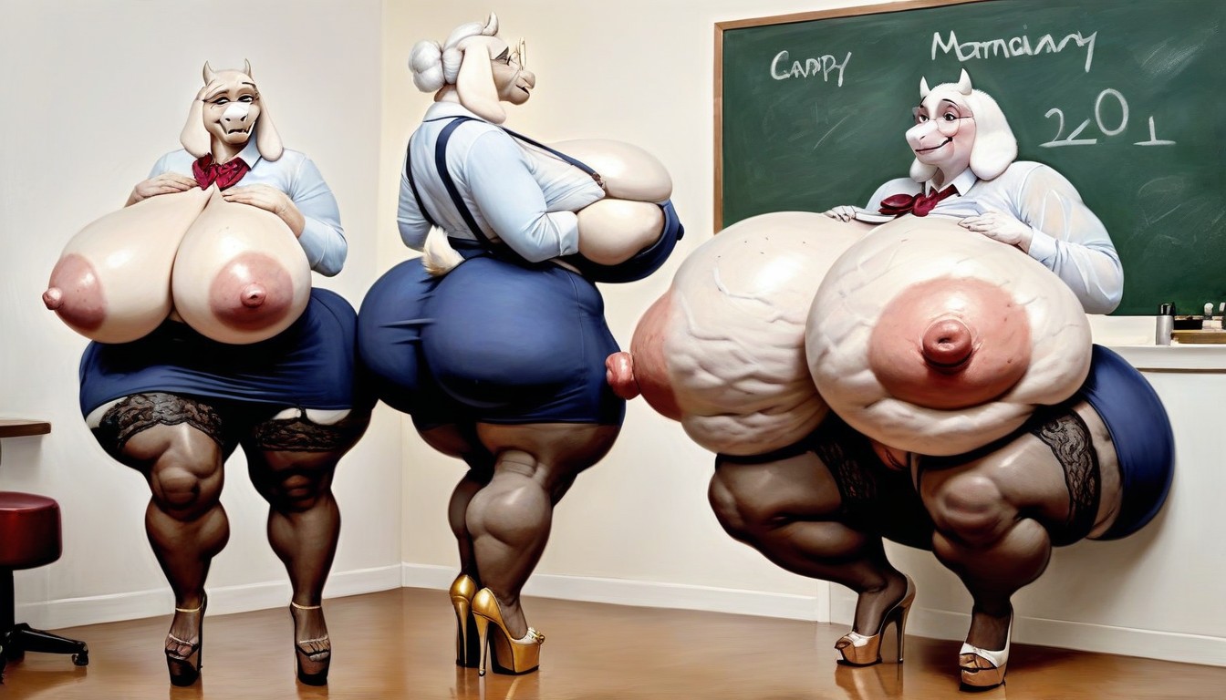 Large Thighs, Giant Ass, Classroom Furry AI Porn