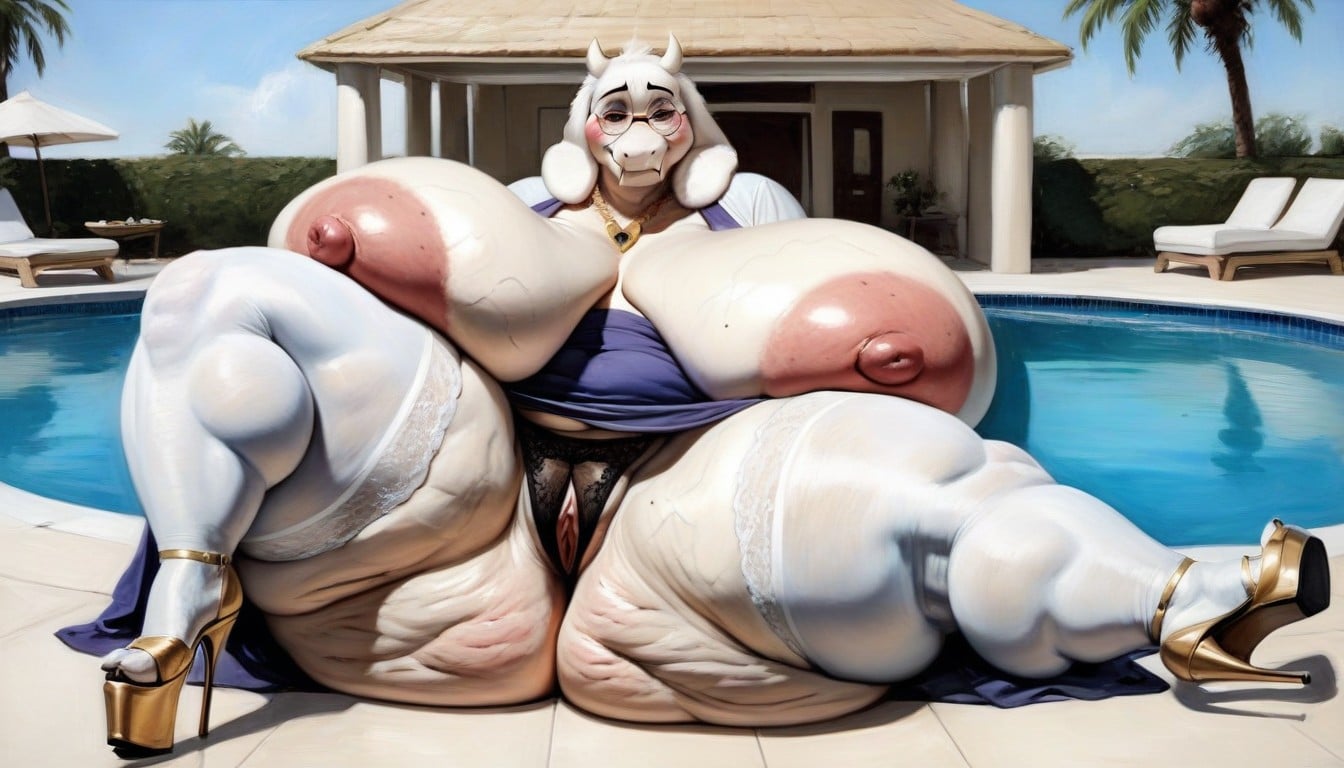 Giant Ass, Mischievous (smiling While Blushing), Large Hips Furry AI Porn