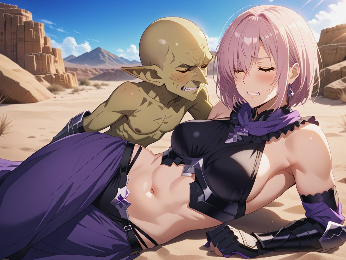 Side View, Male Goblin Green Skin, Face Hentai AI Porn