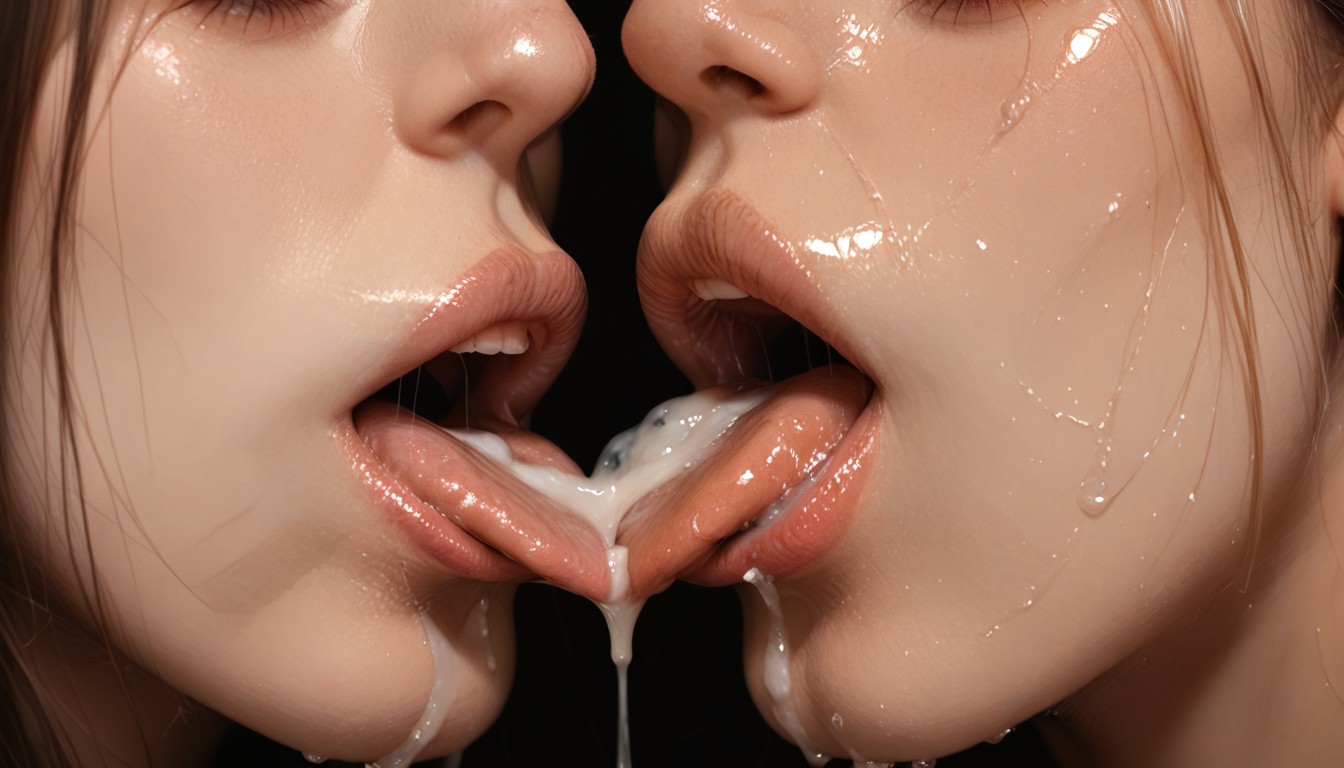 Cunnilingus, Cum On Tongue, Lesbian Head Between The Legs AI Porn