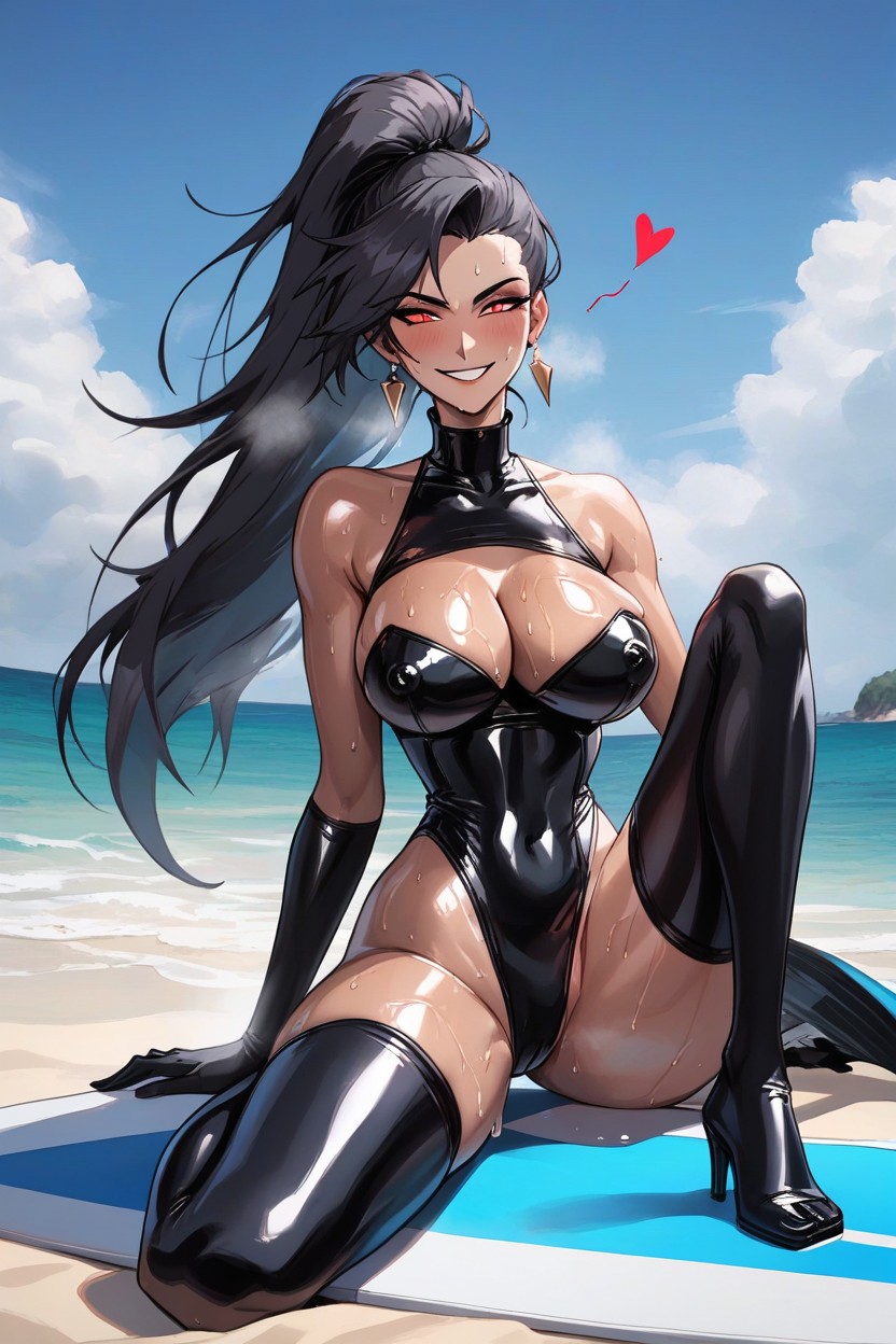 Collar, 苗條, Sitting On Surf Board AI獸人黃片