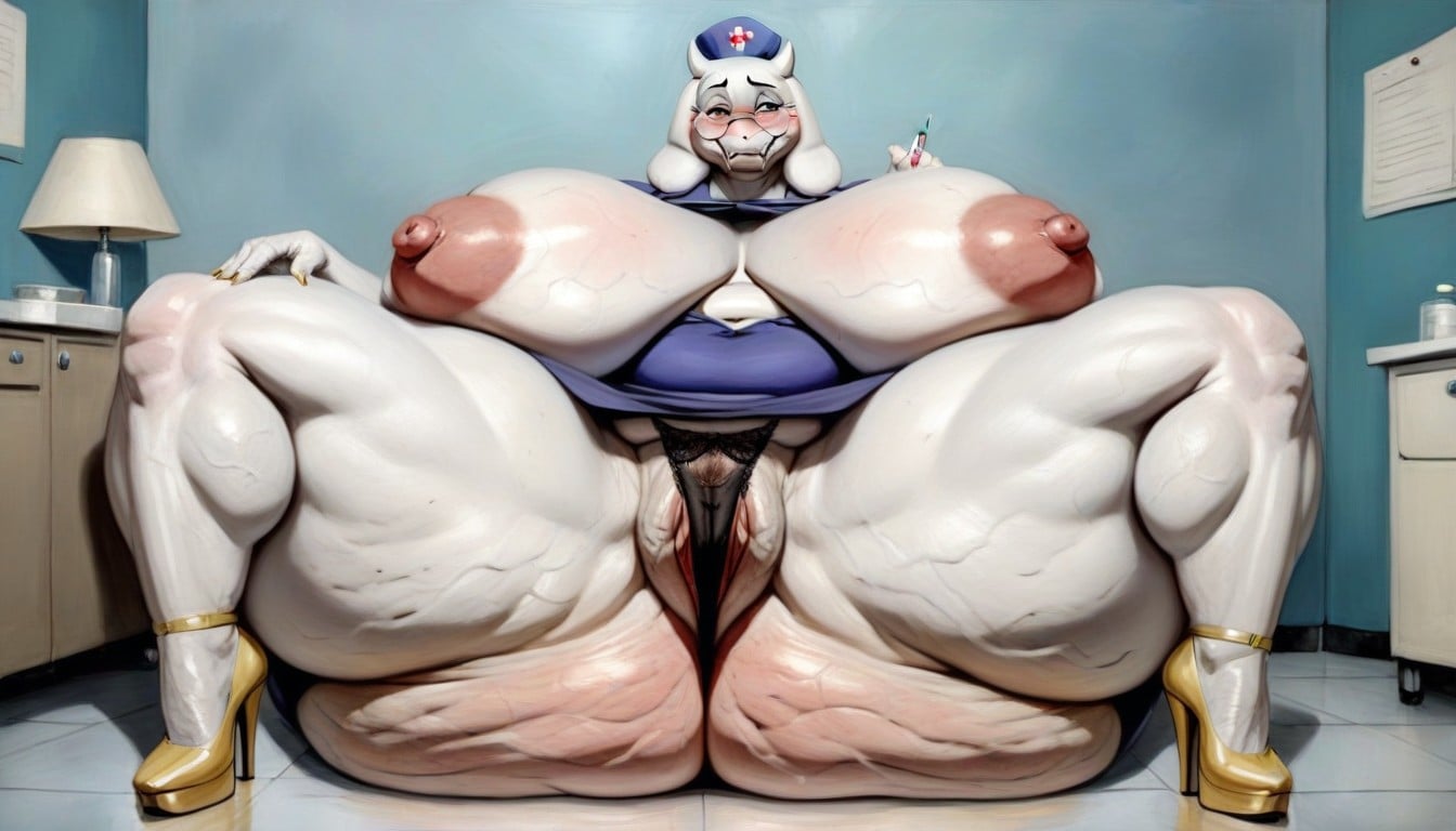 Gigantic Ass Bigger Than Your Body, Front View, Cellulite Furry AI Porn