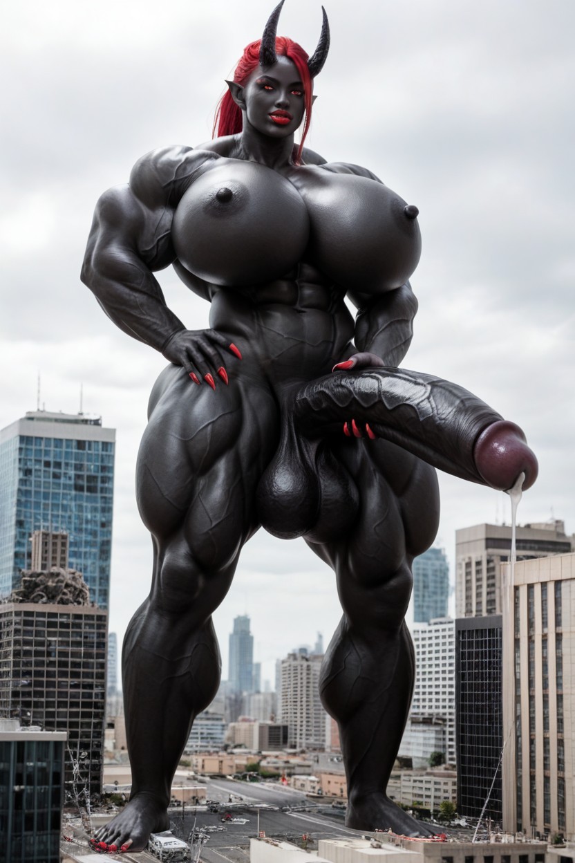 Black Barefoot, Cosplay, Impossibly Gigantic Black Cock Shemale AI Porn