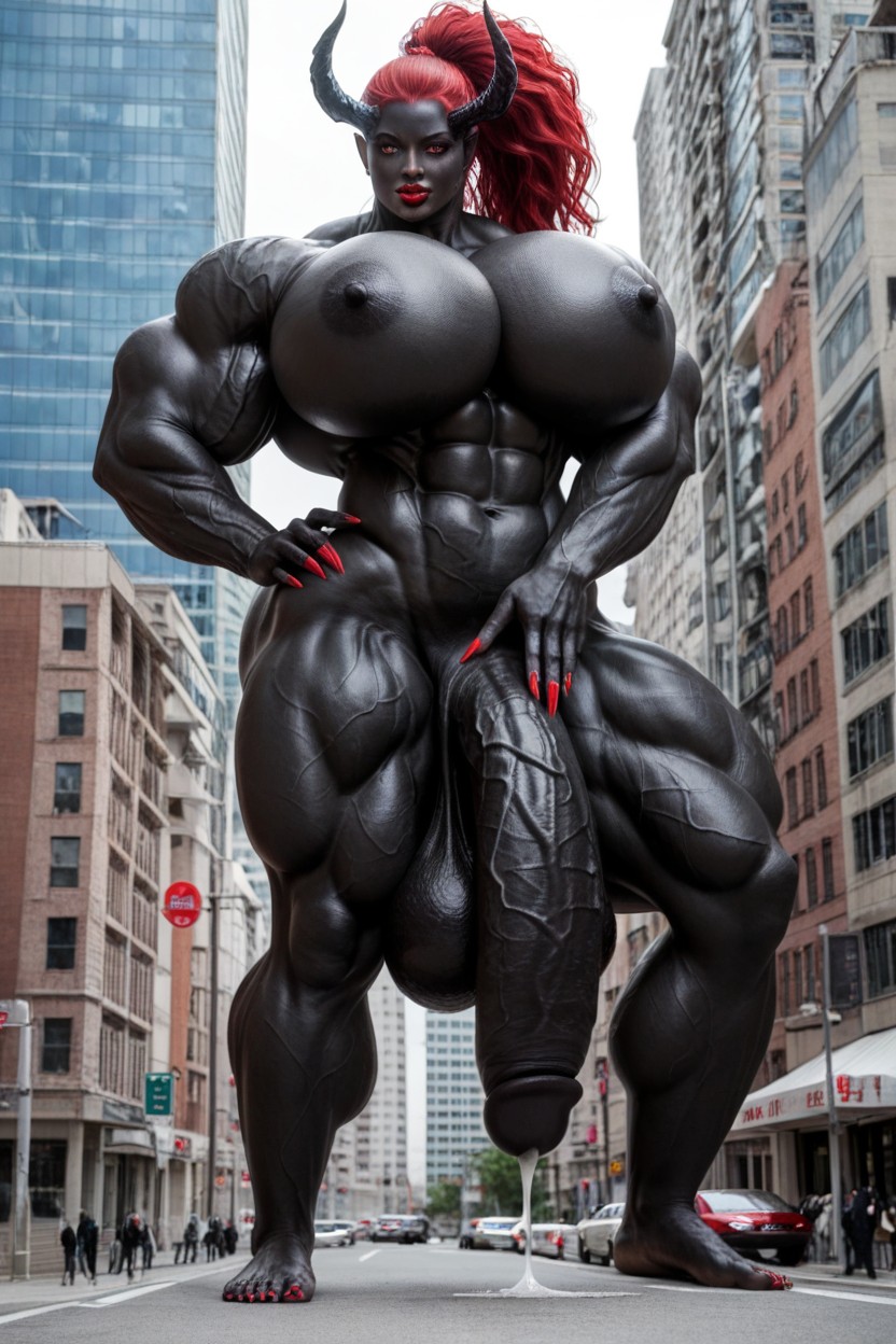 Big Claws, Gigantic Perfect Boobs, Seductive Pose Shemale AI Porn