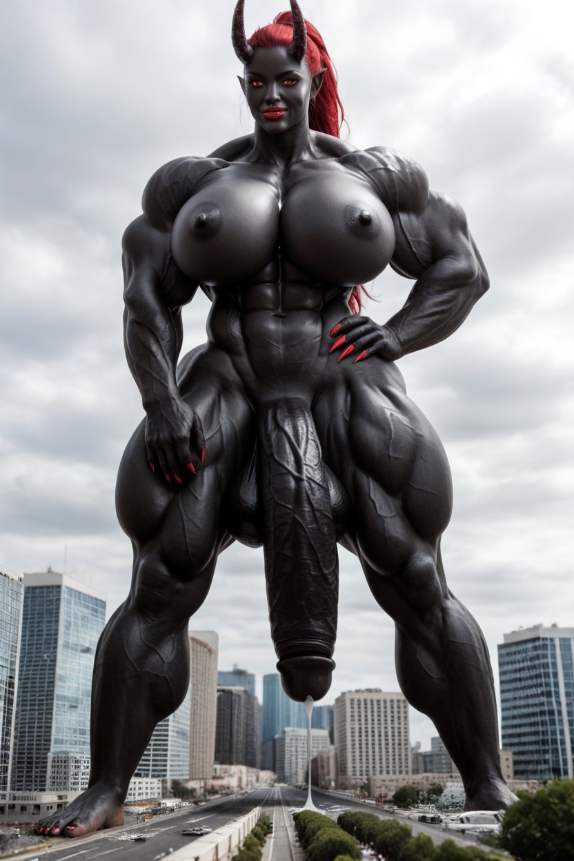 Perfect Tits, Gigantic Shoulders, Muscular Thighs Shemale AI Porn