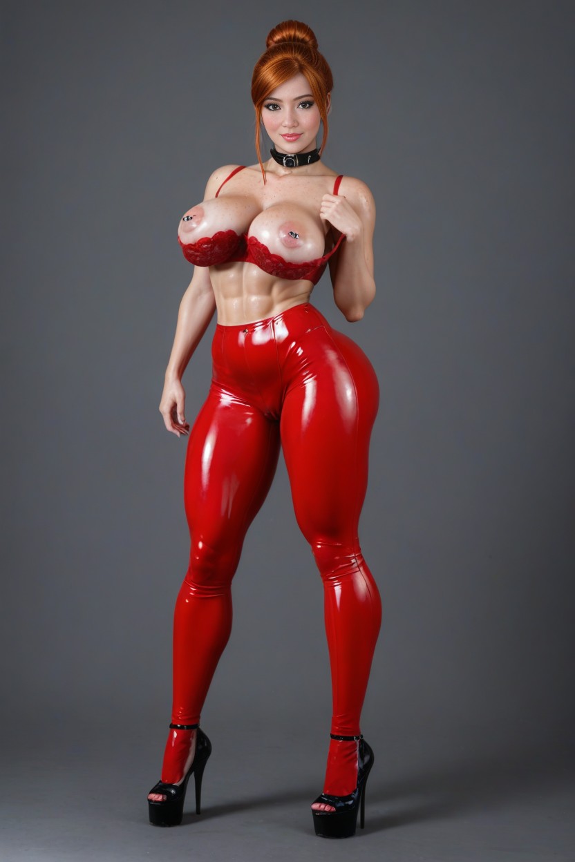 25+, Black Spike Collar, Glossy Lips AI Porn