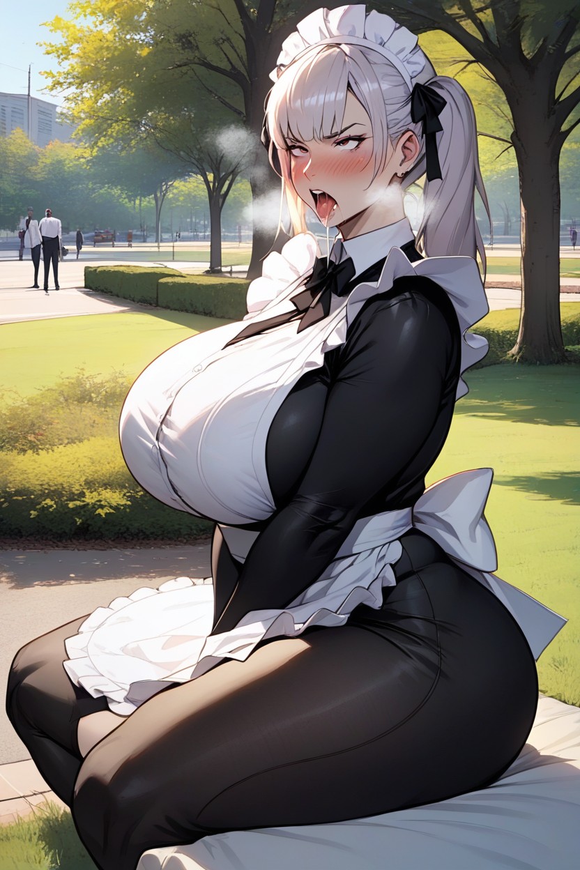 Maid Outfit, Clothed, Looking Away Hentai AI Porn