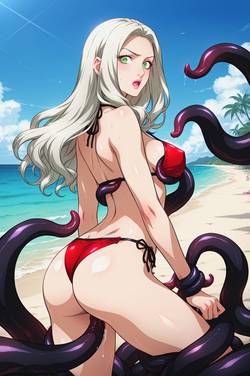 Perfect Body, Defeated, Asian Green Eyes Hentai AI Porn