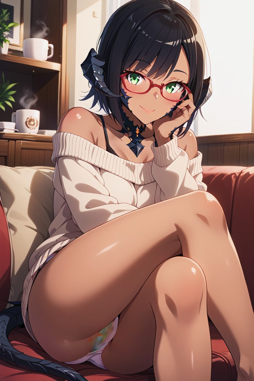 Cable_knit, Sweater, Panties_aside AI Porn