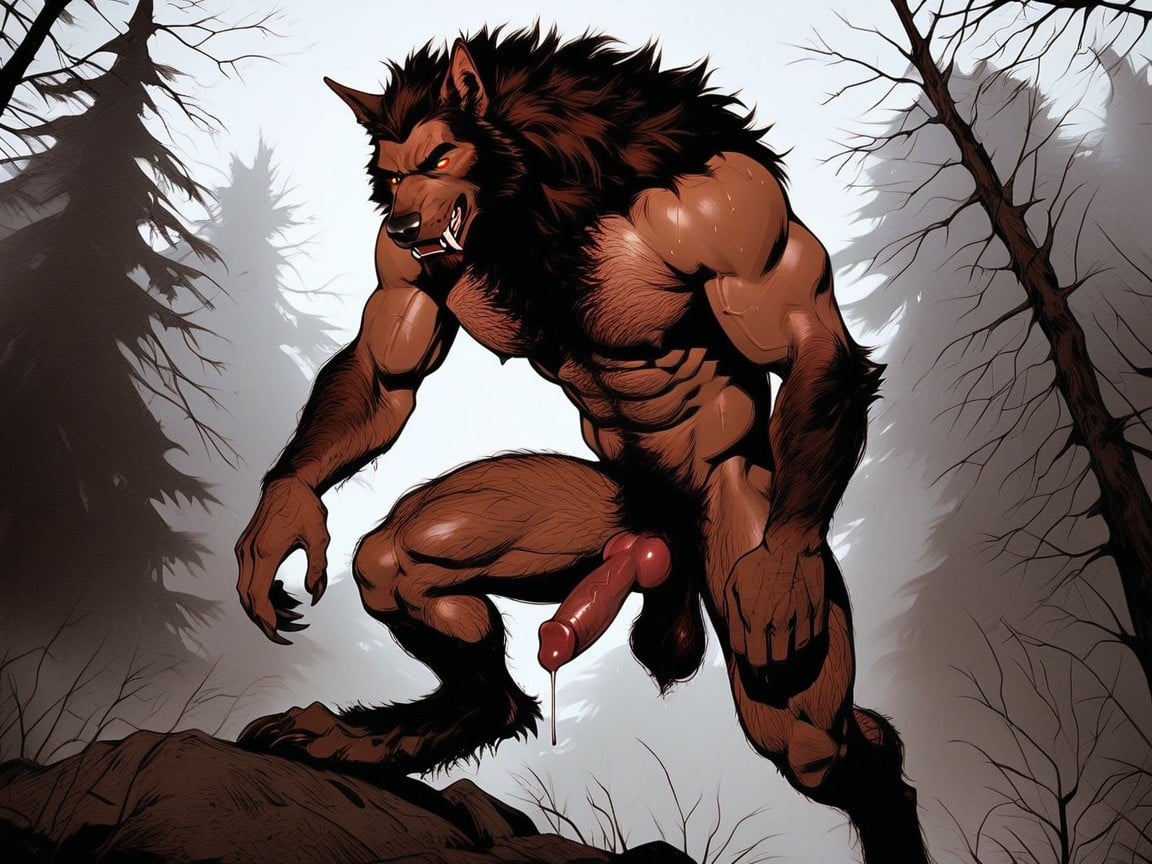 Large Hairy Paws For Feet, Werewolf, A Photo Realistic Muscular Werewolf Porno IA Gay