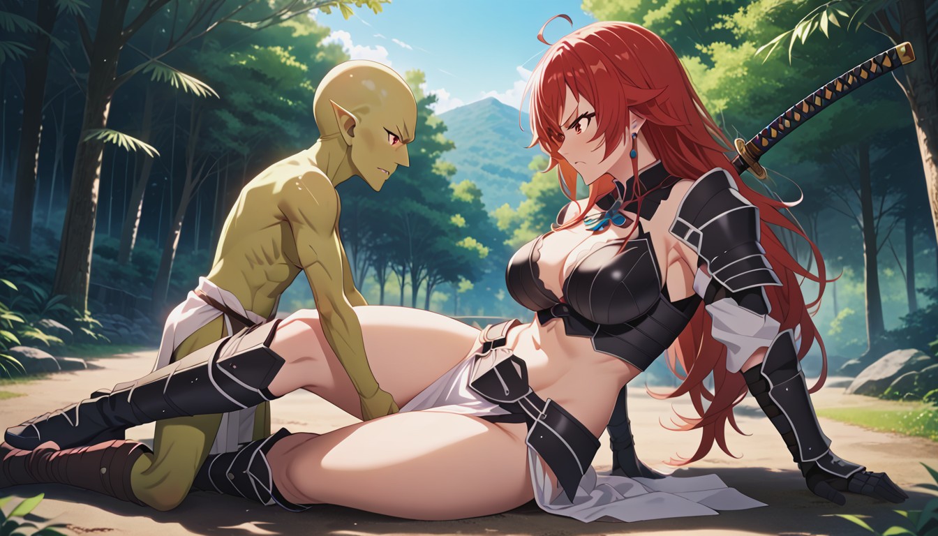 Beautiful Face, Katana, Side View Hentai AI Porn